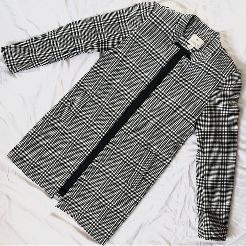 B&W Plaid Shacket NWOT